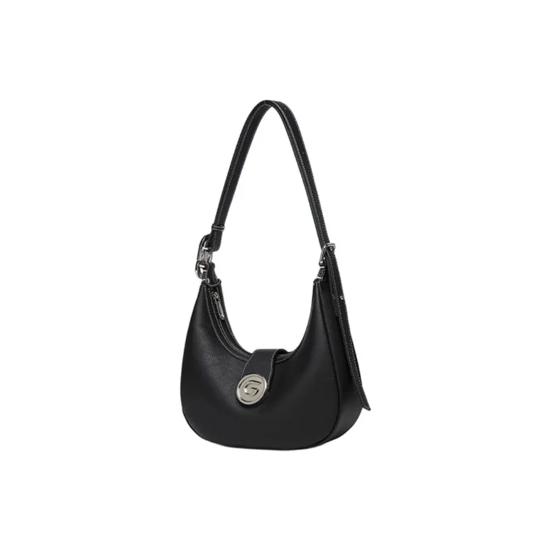GELANNI Cow Leather Shoulder Bag Regular Women's Ecru/Black/Brown-7