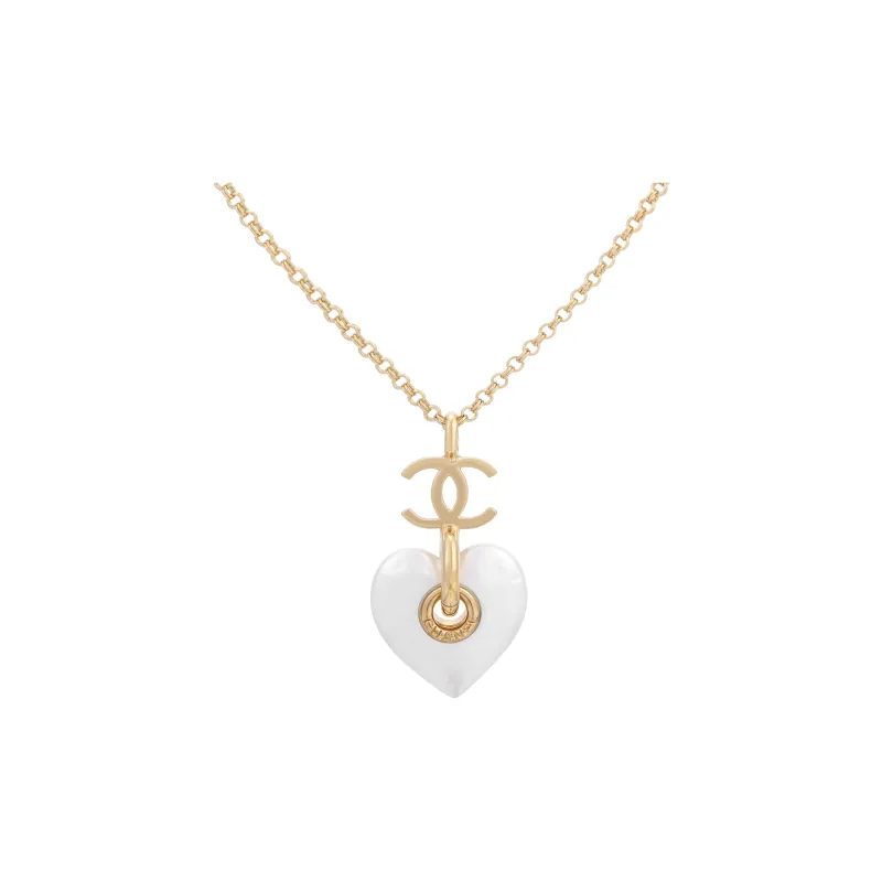 CHANEL Metal Resin Necklaces Women's Gold-1