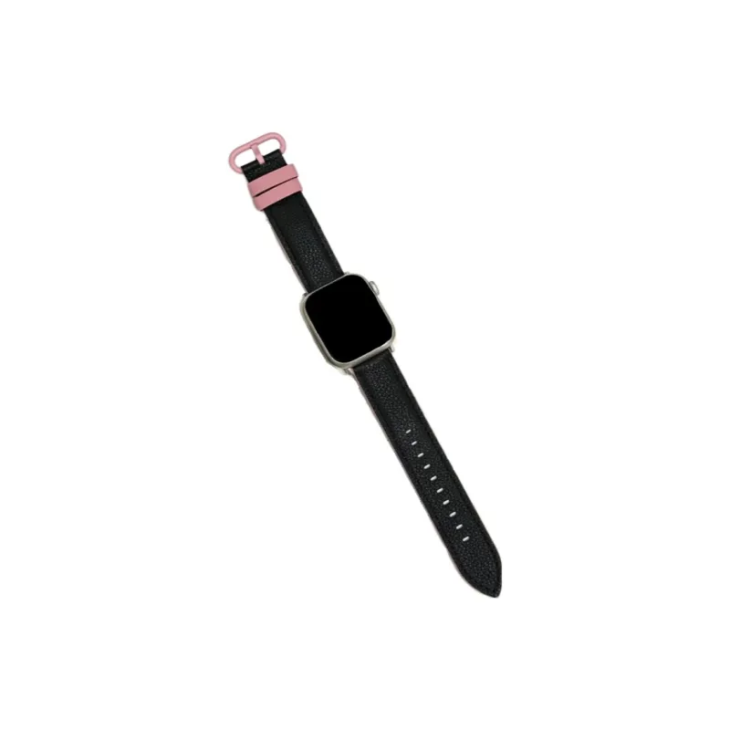 Warbler Dew Compatible With Apple Watch Apple Watch Band S9/S8/SE/7/6/5/4/3 Elliptical Buckle Multicolor Leather Strap-3