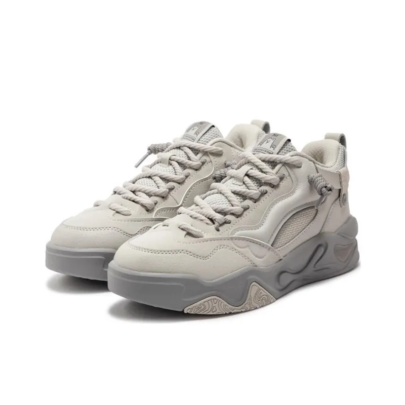 361° Jincheng Warm Anti Slip And Wear Resistant High Top Skateboard Shoes Women's Gray-2