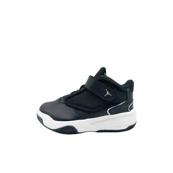 Jordan Ma Slip Resistant Shock Absorbers Mid Top Children's Basketball Shoes Black White Children Aged 3 7 Years Old