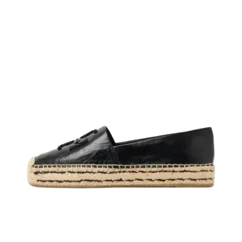 TORY BURCH Ines Logo patch Leather Espadrilles