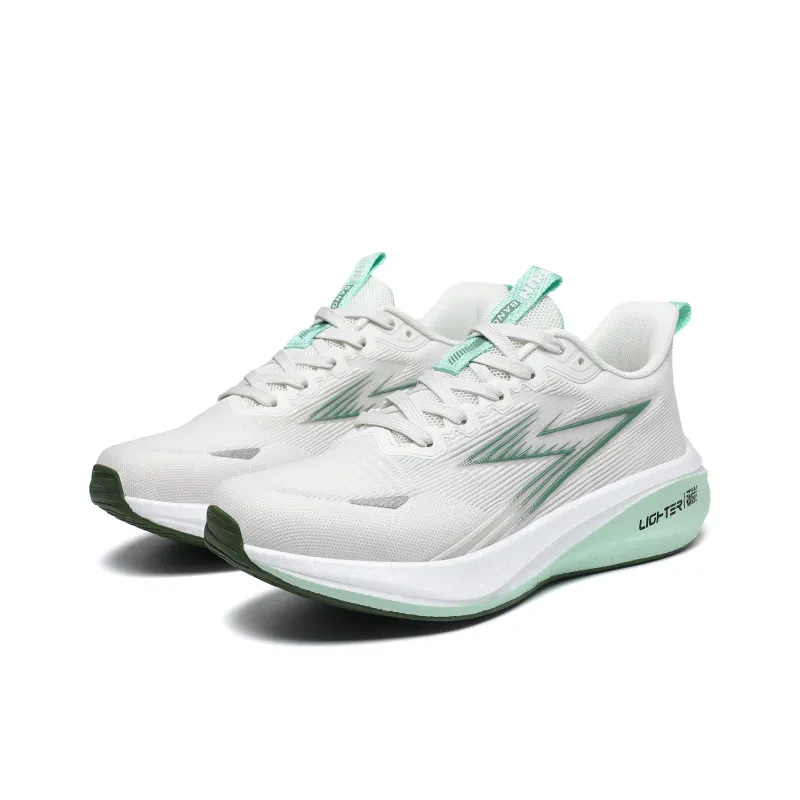 BTE Anti-Slip And Wear-Resistant Rebound Low-Top Carbon Plate Casual Marathon Running Shoes Unisex White Floral Green-2