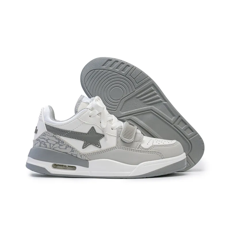 SHUXIAOBEI Slip Resistant, Abrasion Resistant, Balance, Lightweight Low Top Skateboard Shoes Unisex White-50