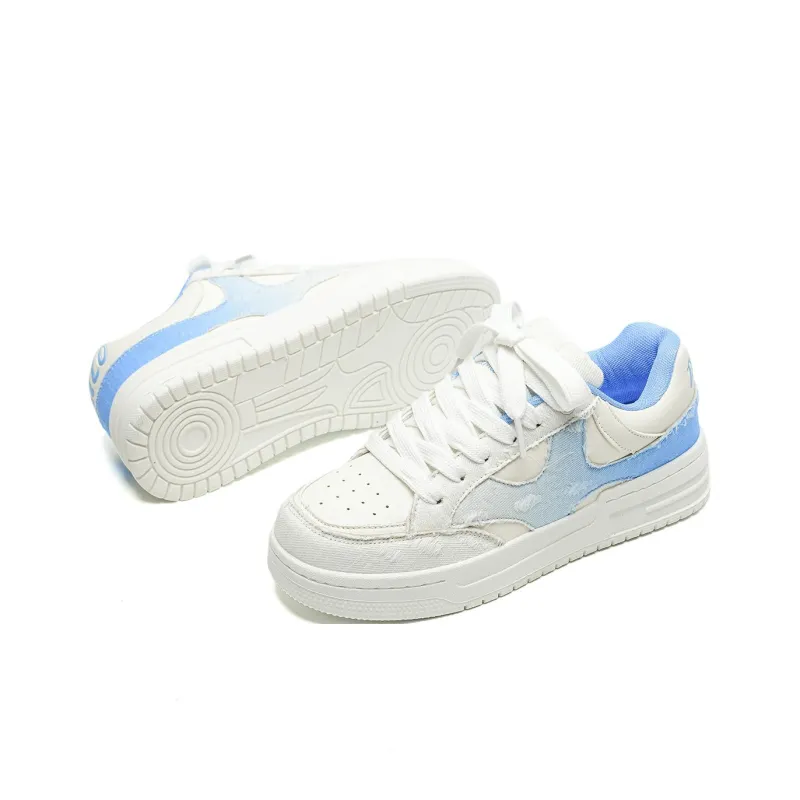 7 SEVFUN Slip Resistant Low Top Skateboard Shoes Unisex White Red-2