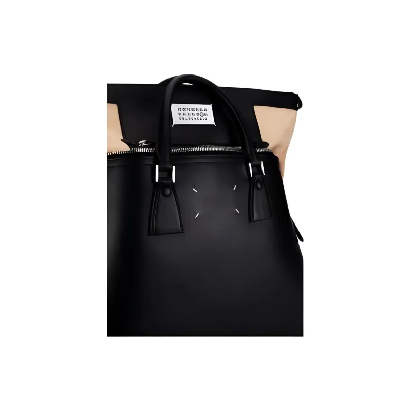 Maison Margiela Cow Leather Tote Bag, Shopping Bag, Handbag, Briefcase Men's Black-4