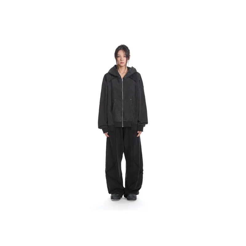 BTW Casual Pants Unisex Washed Black-3