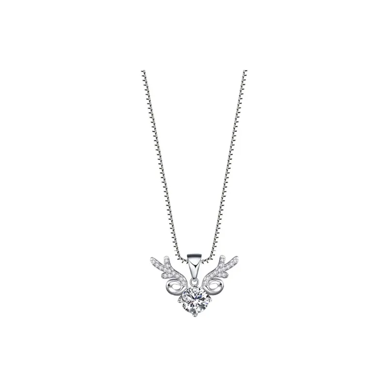 Fan Xing As Season S925 Silver Inlaid With Moissanite Necklaces Women's-0