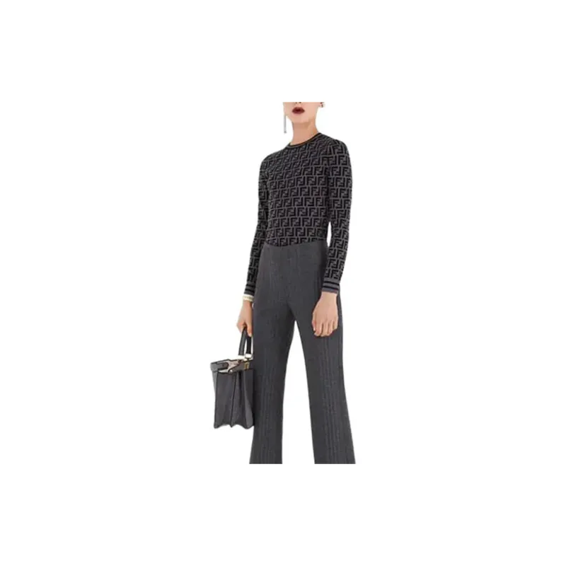 FENDI Knitwear Women's Black Gray Color-3