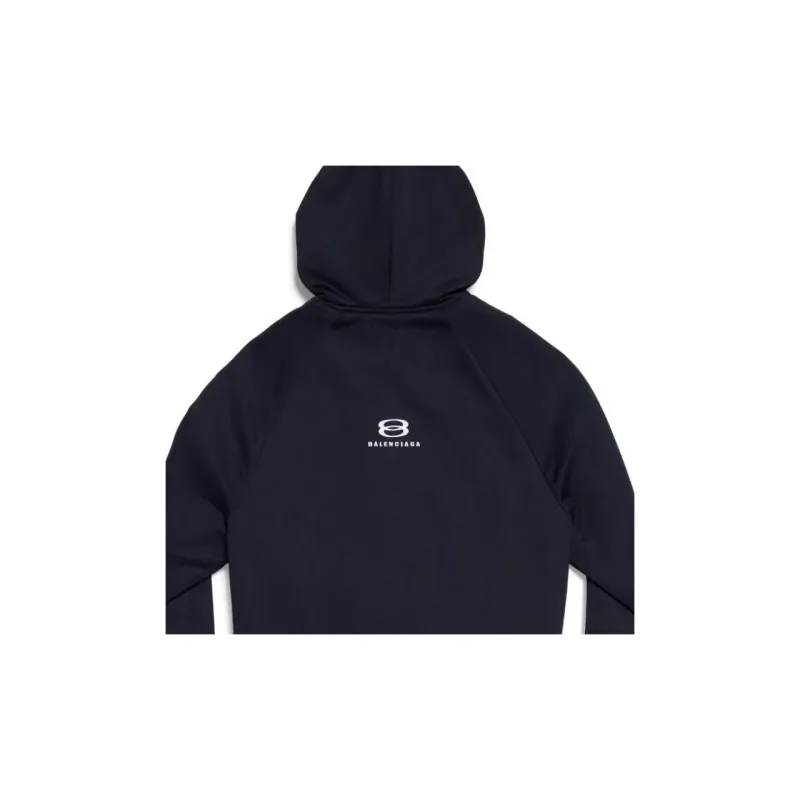 Balenciaga Long Printed Straight Hem Hoodie-5
