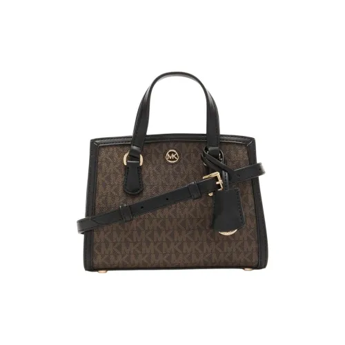 MICHAEL KORS Chantal Leather Shoulder Bag Crossbody Bag Handbag Extra Small Women's Brown & Black