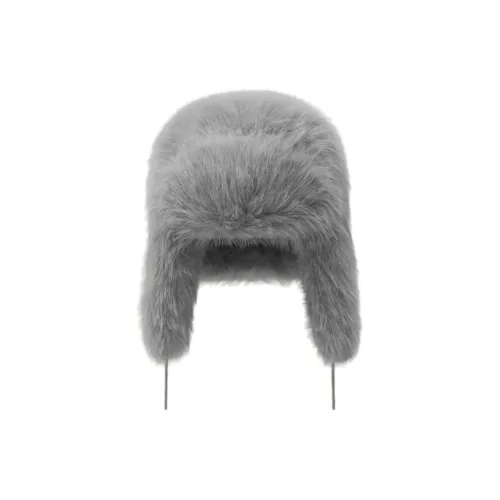 SMFK Faux Fur Fabric Hot Girl Trapper Hat Unisex Gray