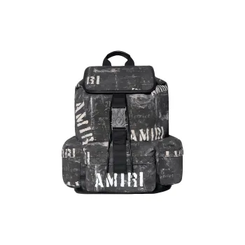 AMIRI Washable Canvas Backpack Men's Black