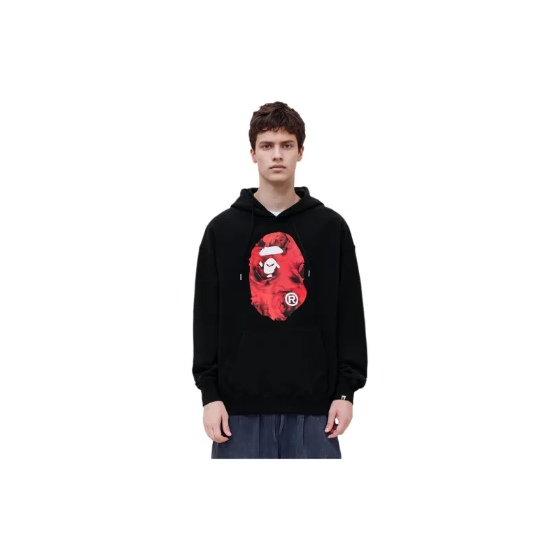 A BATHING APE Floral Solid Camo Ape Head Relaxed Fit Pullover Hoodie-4