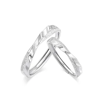 I Do&Co. S925 Silver Synthetic Cubic Zirconia Rings Unisex