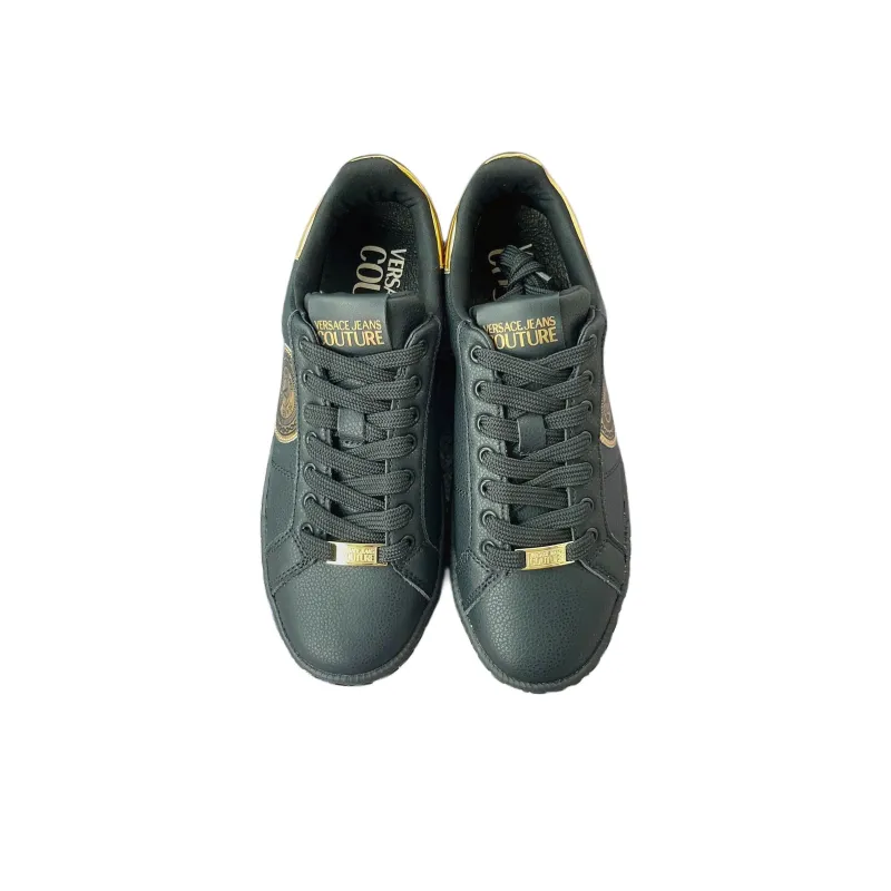 VERSACE JEANS COUTURE Low Top Skateboard Shoes Men's Black-3
