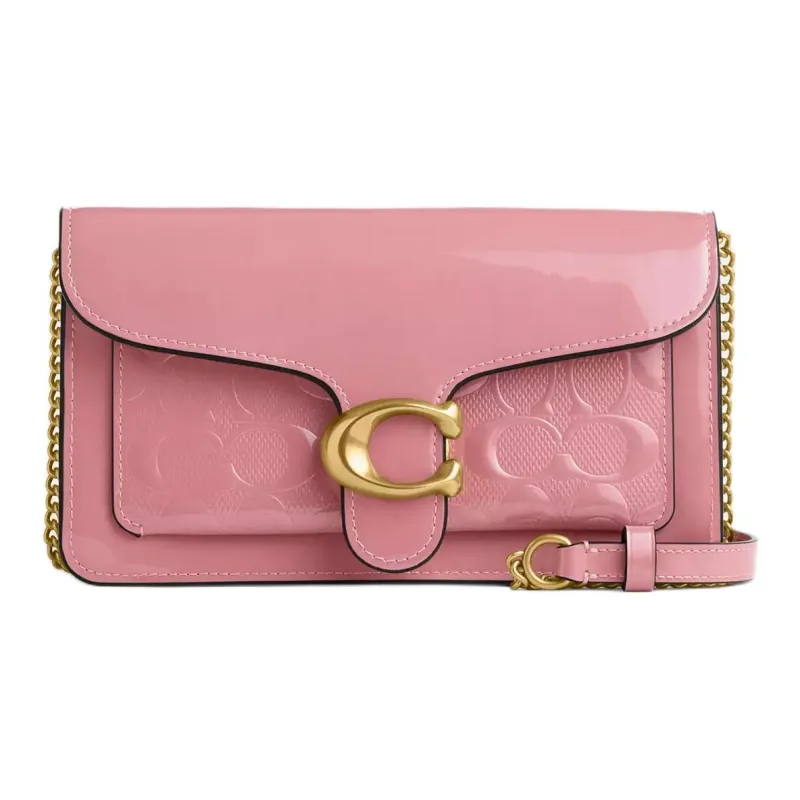COACH Tabby Patent Leather Crossbody One Shoulder Clutch Small Size Women's Pink-0