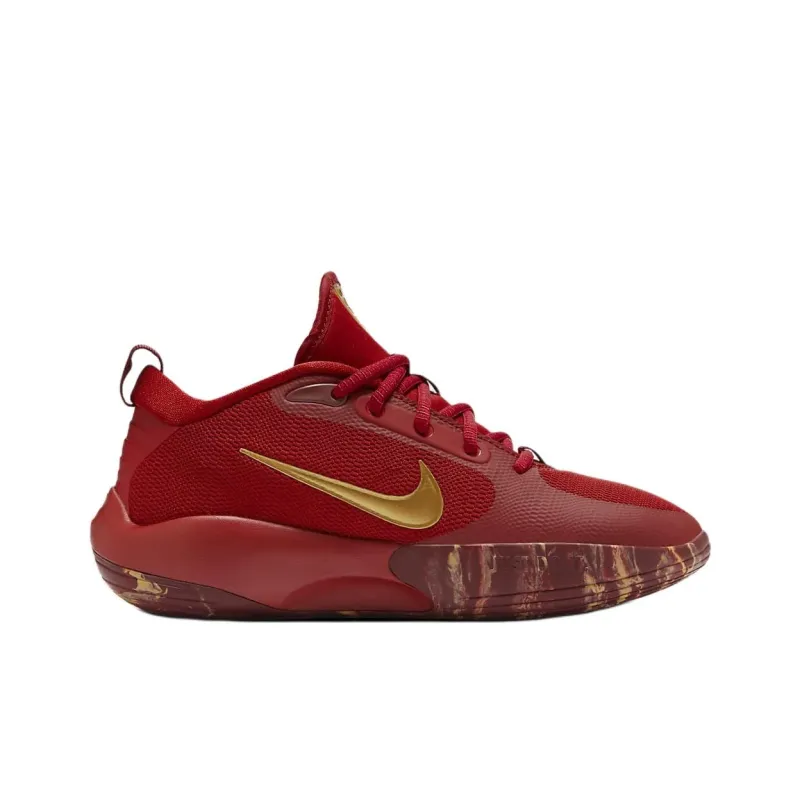 Nike ISOFLY Slip Resistant Shock Absorbers Low Top Children's Basketball Shoes Red Unisex-1