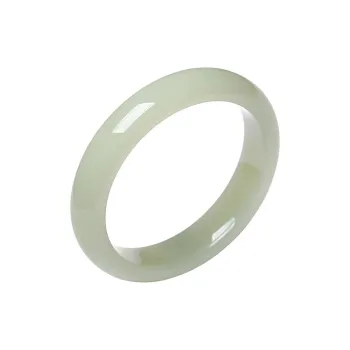 Seven Little Craftsmen Hetian Jade Bangles Pale Greenish White Jade Women's