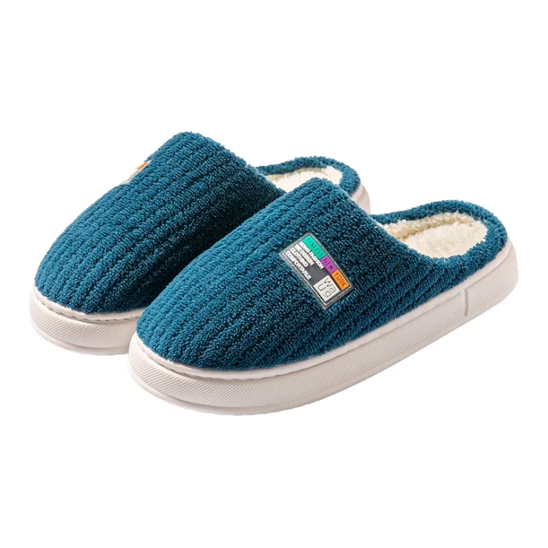 Foot Recreation Winter Minimalist Style Comfortable Warm Slip Resistant Soft Sole Home Cotton Slippers Unisex-0