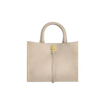 REBECCA MINKOFF Suede Leather Tote Bag Shopping Bag Shoulder Bag Crossbody Bag Handbag Small Size Women's Gray White