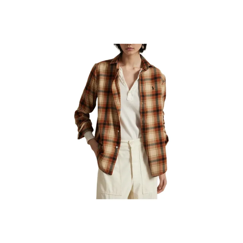 Polo Ralph Lauren FW24 Shirt Women's Brown Yellow-2