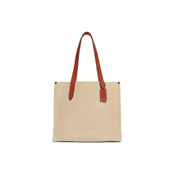 COACH Relay Cow Split Leather Tote Bag Shopping Bag Shoulder Bag Handbag Large Size Men's Cream White