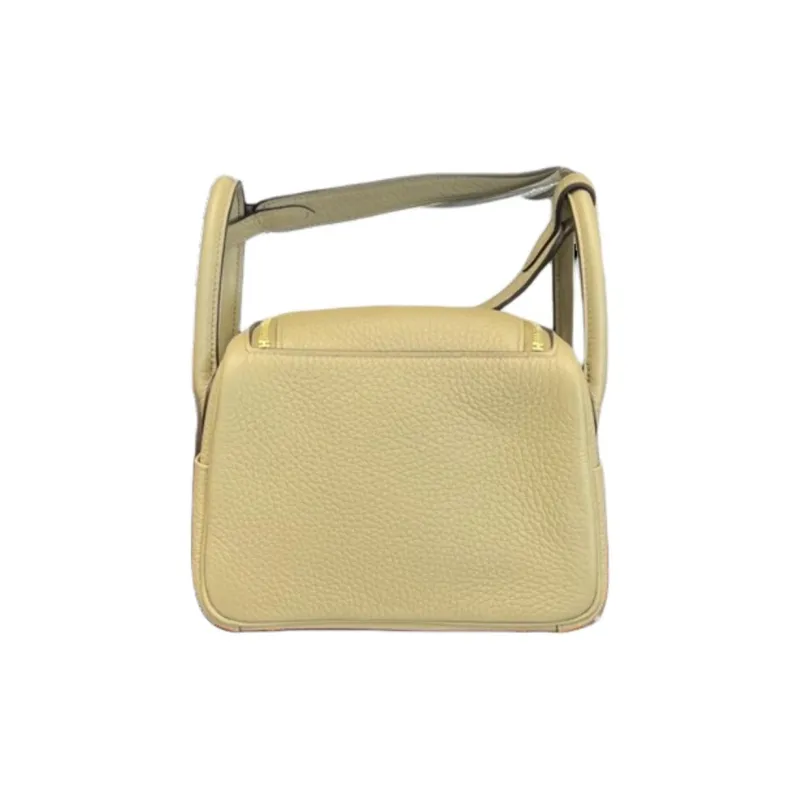 HERMES Lindy Clemence Leather Crossbody Bag, Shoulder Bag Mini Women's 8Q BEIGE MARFA Beige-1