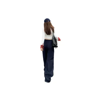 FHMY Casual Pants Women's Navy Blue