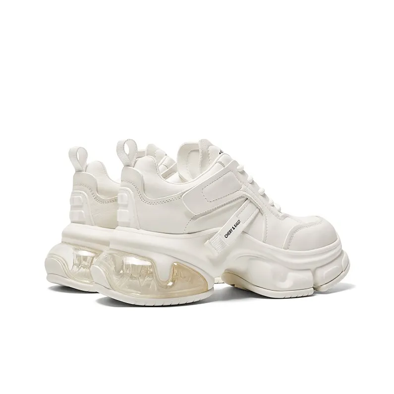 CHERYKALLY Anti Slip And Wear Resistant Height Increasing Low Top Chunky Sneakers Women's-4