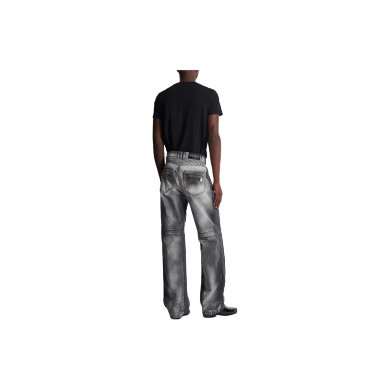 BALMAIN Ribbed knee Biker Jeans-2