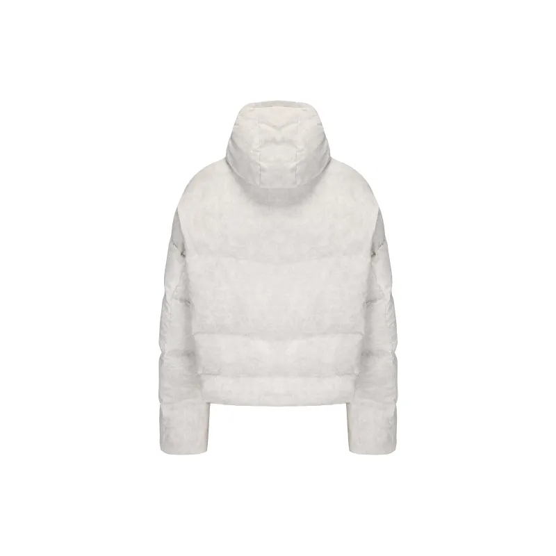 NSTNEW START Puffer Jacket Unisex Dirty Dyed White Gray-1