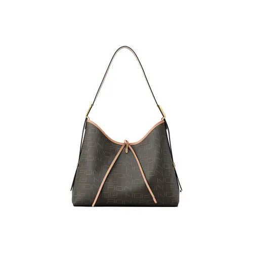 FION Coated Canvas Shoulder Bag Tote Bag Crossbody Bag Shopping Bag Medium Size Women's Multicolor