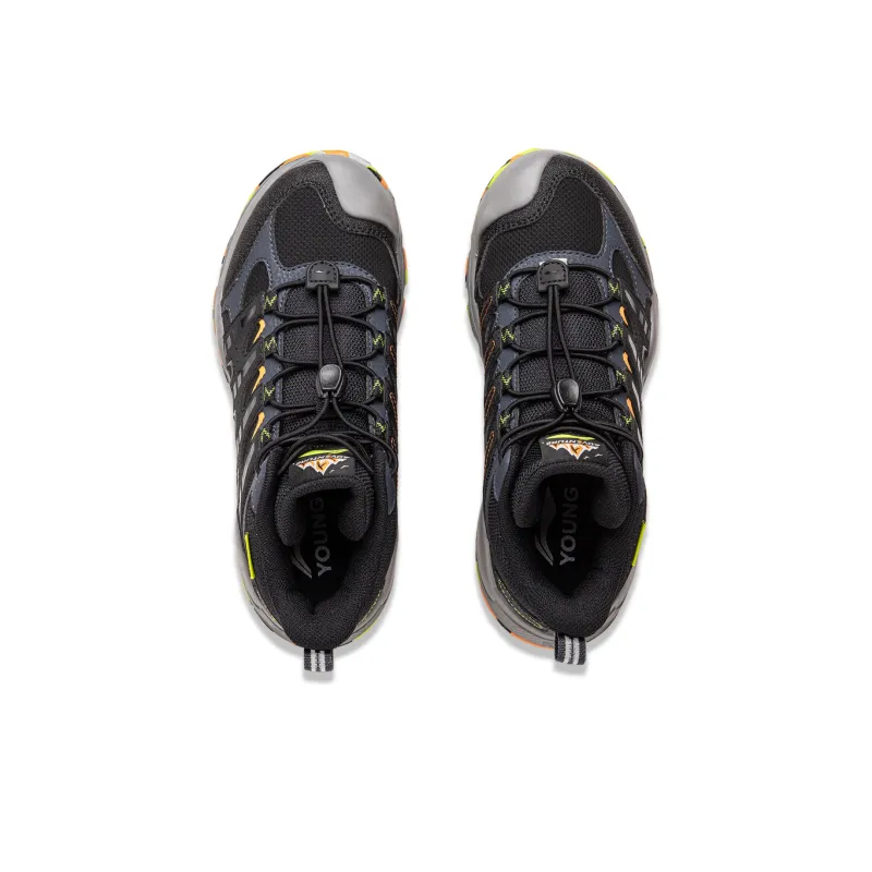 LINING YOUNG Outdoor Cushioning Wear Resistant Rebound High Top Kids Lifestyle Shoes Black Kids'-3