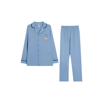 Red Beans At Home Pajama Set Men's Cloud Admiration Blue