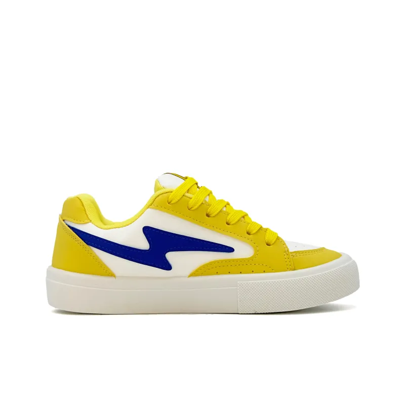 XIANGSU Anti Slip Wear Resistant Low Top Skateboard Shoes Women's White Yellow Blue-2