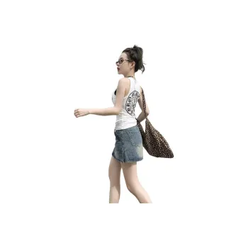SONGS ALONG Denim Short Skirts Women's Vintage Blue