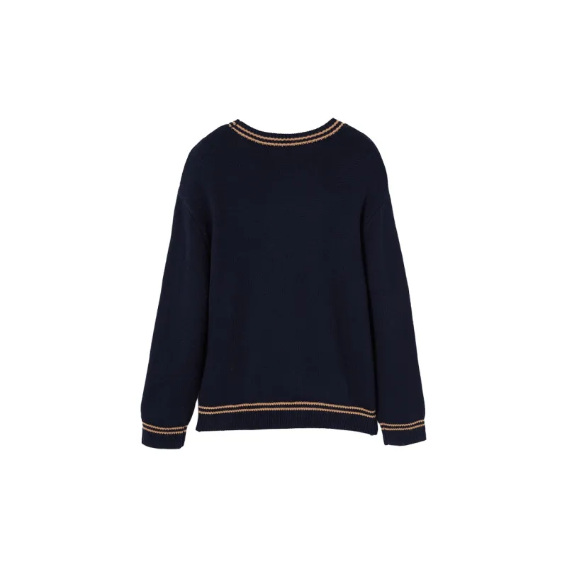 XIANGYING Sweater Women's Navy Blue-1