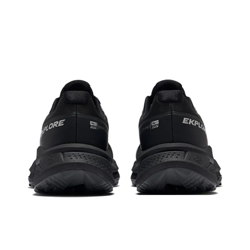 Erke Anti Slip And Wear Resistant Support Low Top Running Shoes Men's Jet Black-3
