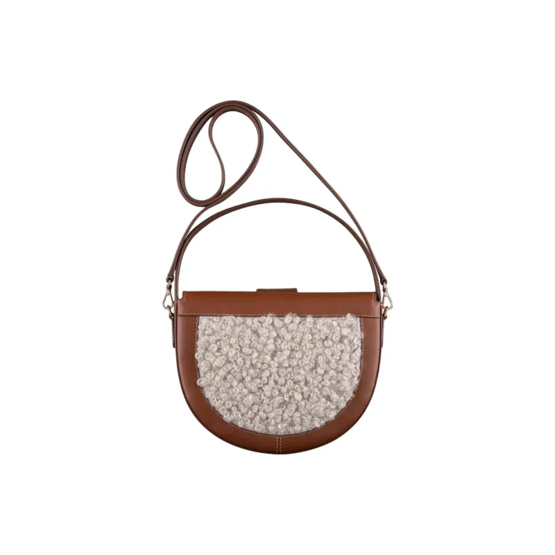 A.P.C Cow Leather Shoulder Bag Crossbody Bag Small Size Women's Nut Brown & Beige-2