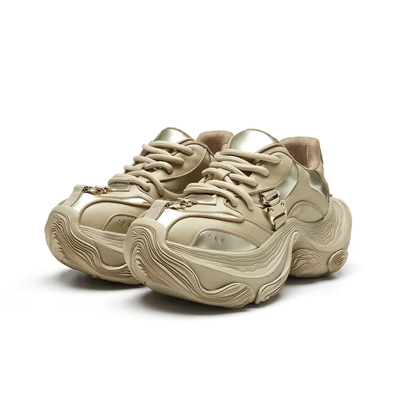 XMZY Dune Series Endless Sand Sea Wear-Resistant Height Increasing Coverage Low-Top Chunky Sneakers Women's-12