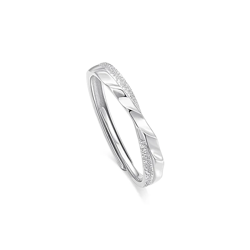 I Do&Co. S925 Silver Synthetic Cubic Zirconia Rings Unisex-5