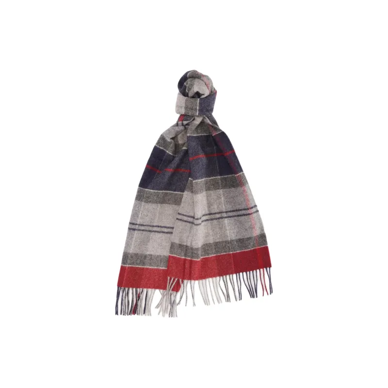 BARBOUR Lambswool Knit Scarves Men's Gray-1