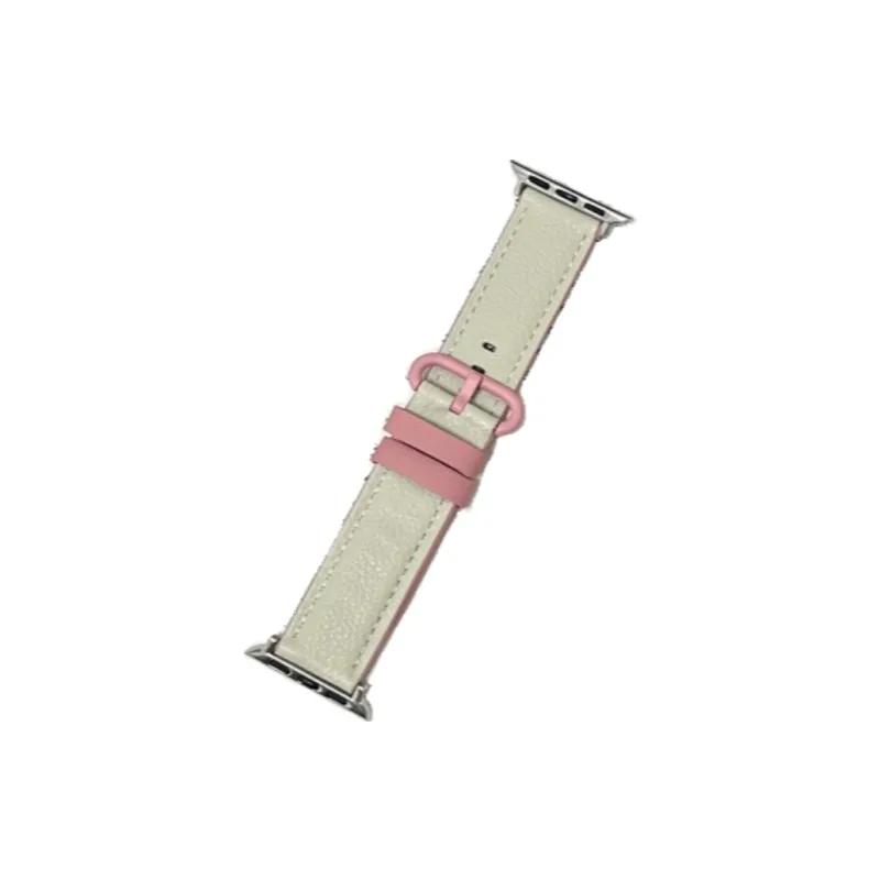 Warbler Dew Compatible With Apple Watch Apple Watch Band S9/S8/SE/7/6/5/4/3 Elliptical Buckle Multicolor Leather Strap-10