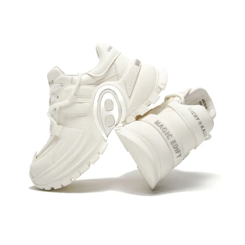 CHERYKALLY Anti Slip And Wear Resistant Height Increasing Low Top Chunky Sneakers Women's-11