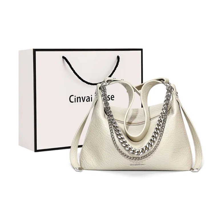 Simvay Clos Cow Leather With Synthetic Leather Shoulder Bag Crossbody Bag Small Size Women's Black/Gray White-7