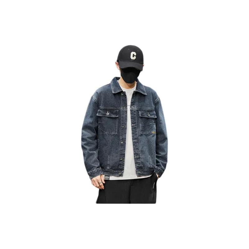 Tonlion Denim Jacket Men's Blue Gray-2