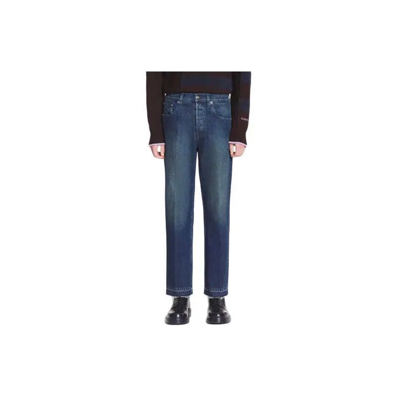 Lanvin Frayed Edge Straight Leg Jeans-2