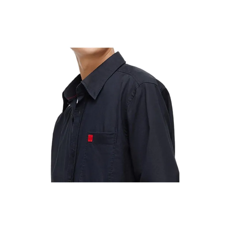 Hugo Logo appliqué Cotton Shirt-4
