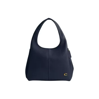 COACH Lana Polished Litchi Grain Leather Tote Bag Shopping Bag Shoulder Bag Handbag Large Size Women's Deep Navy Blue